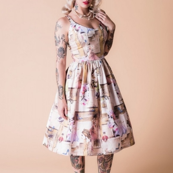 Super rare Tatyana Leading Ladies of Film Novelty Print Dress - Picture 3 of 13